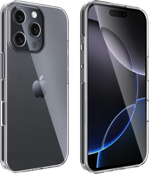 Etui do iPhone 16 Pro Max, ERBORD Slim, przezroczyste + Szkło 9H