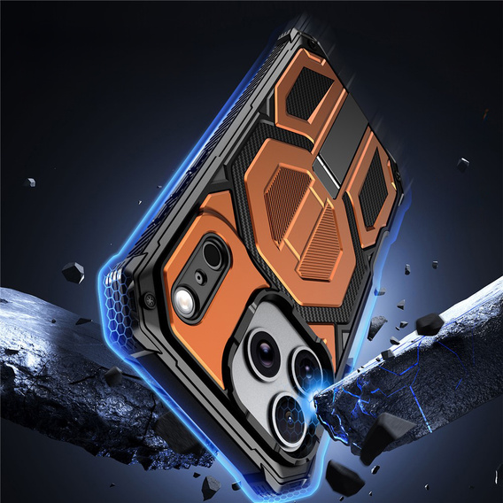 Etui ochronne do iPhone 17 Pro Max do MagSafe, z podstawką, pomarańczowe