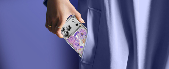 Etui do iPhone 17 Pro, Laser Flower, do MagSafe, Violet