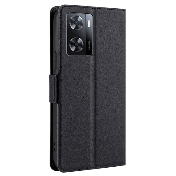 Etui z klapką do Oppo A57s, Wallet Thin Magnet, czarne