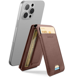 Magnetyczny portfel SURITCH do MagSafe z podstawką i funkcją NFC – brązowy