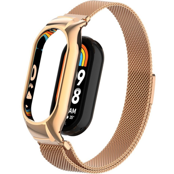 Pasek Bransoleta Milanese do Xiaomi Smart Band 10 / 9 / 8, Różowe złoto