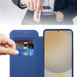 Etui z klapką do Samsung Galaxy S25 FE, RFID Wallet MagSafe z ochroną aparatu, granatowe