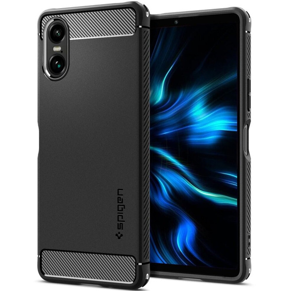 Etui Spigen Case do Sony Xperia 10 VI, Rugged Armor, Matowe, Czarne