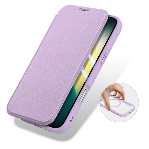 Etui z klapką Dux Ducis do iPhone Air, Skin X Pro, do MagSafe, fioletowe