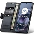Etui ERBORD Glossy Litchi, portfel z klapką do Motorola Moto G86 5G / G86 Power 5G - czarne