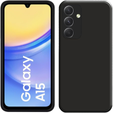 Etui do Samsung Galaxy A15, Silicone Lite, czarne + szkło 9H