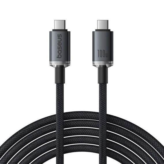 Baseus Crystal Shine – kabel USB‑C do USB‑C 100 W 1,5 m - czarny