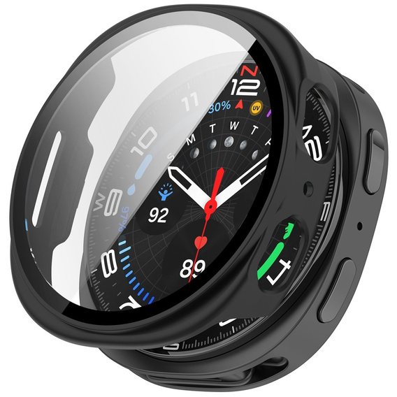 2w1 Etui + Szkło Hartowane do Samsung Galaxy Watch 8 40mm, Czarne