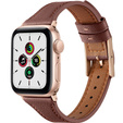 Pasek Skórzany do Apple Watch 1/2/3/4/5/6/7/8/9/10/11/SE Ultra 1/2/3 42/44/45/46/49mm, Brązowy