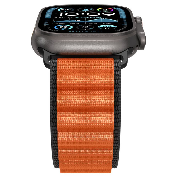 Pasek Spigen WBF1 Band do Apple Watch 1/2/3/4/5/6/7/8/9/10/11/SE/Ultra 1/2/3 42/44/45/46/49mm – Czarny / Pomarańczowy