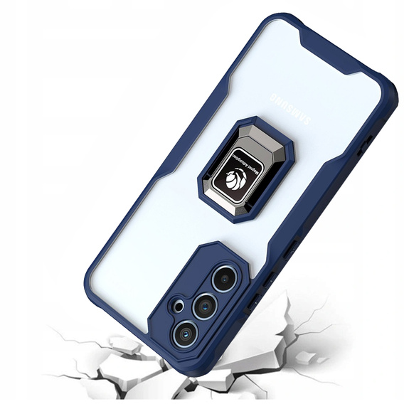 Etui do Samsung Galaxy A54 5G, pancerne z podstawką, granatowe