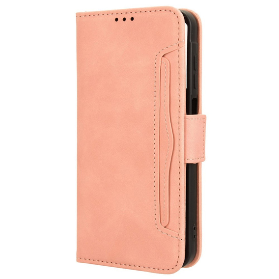 Etui z klapką do Oppo Reno 14 F / 14 FS, Card Slot, różowe