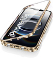 Etui do iPhone 16E, Magnetic Dual Glass, złote