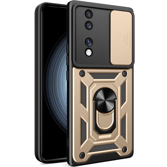 Etui pancerne do Honor 70 5G, CamShield Slide, złote