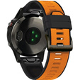 Pasek Silikonowy do Garmin Fenix 5/6/7 Forerunner 945/935, Pomarańczowy / Czarny