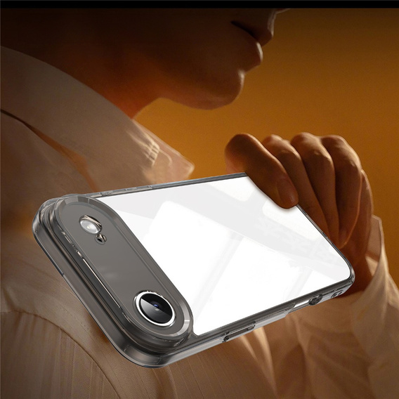 Etui do iPhone Air, silikonowe z twardym tyłem, przydymione czarne