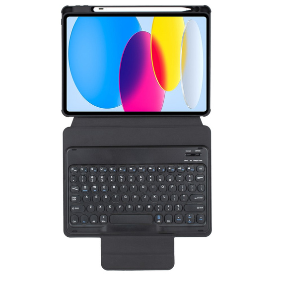 Etui z klawiaturą do iPad 11" 2025 A16 (11 gen.) / iPad 10.9" 2022 (10 gen.), Rotary 360° Leather, czarne