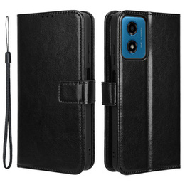 Etui z klapką do Motorola Moto G24 / G24 Power / G04, Crazy Horse Wallet, czarne