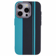 Etui do iPhone 14 Pro Max, Carbon Fiber MagSafe, czarne / niebieskie