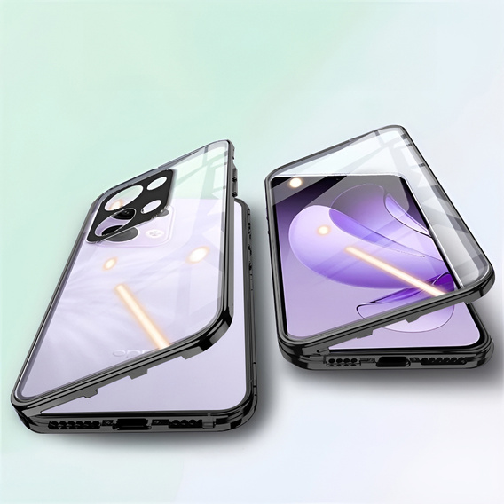 Etui do Oppo Reno 13, Magnetic Dual Glass, czarne