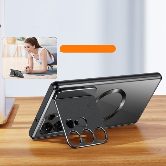 Etui Magnetyczne do Samsung Galaxy S23 Ultra 5G, Aroma Hybrid, czarne 