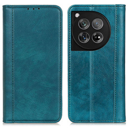 Etui do OnePlus 12 5G, Wallet Litchi Leather, zielone