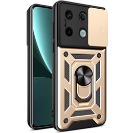 Etui pancerne do Xiaomi Redmi Note 13 Pro 5G, CamShield Slide, złote