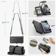 Etui CASEME do Samsung Galaxy Z Fold6 5G, RFID Leather Wallet, z paskiem na ramię, czarne
