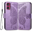 Etui z klapką do Motorola Edge 50 Fusion 5G, Butterfly, fioletowe