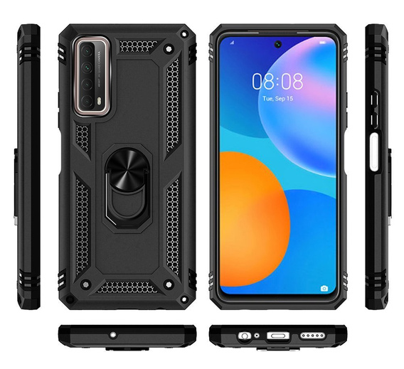 Etui pancerne do Huawei P Smart 2021, Nox Case Ring, czarne