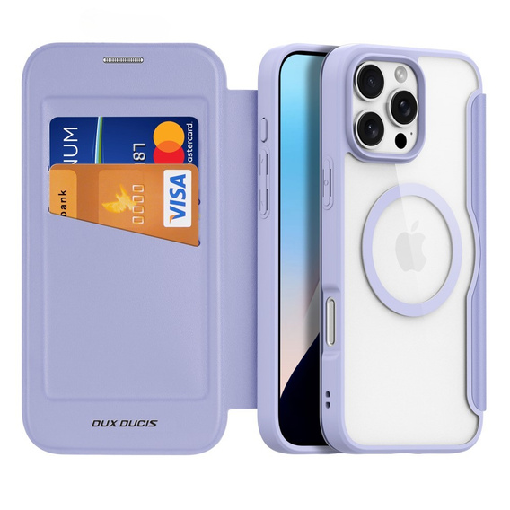 Etui Dux Ducis do iPhone 16 Pro, Skin X Pro, MagSafe, fioletowe