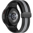 Pasek Silikonowy do Samsung Galaxy Watch 4/5/6/7/FE 40/42/43/44/45/46/47mm, Czarny / Szary