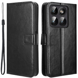 Stylowe etui z klapką do Motorola Edge 60 Pro, Crazy Horse Wallet - czarne