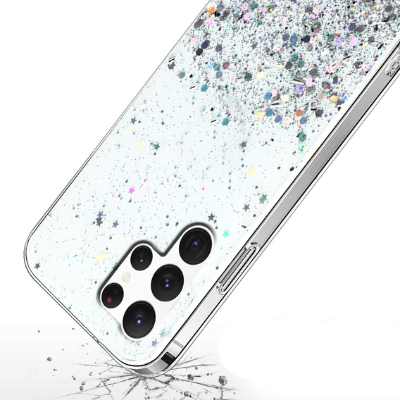 Etui do Samsung Galaxy S22 Ultra 5G, Glittery, srebrne