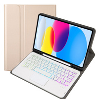 Etui z podświetlaną klawiaturą bluetooth touchpad do iPad 10.9" 2022 (10 gen.), złote