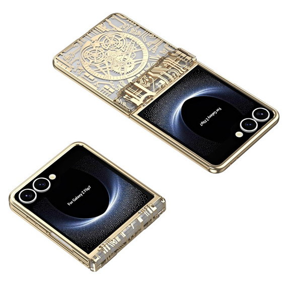 Etui do Samsung Galaxy Z Flip7 5G, Mechanical Legend, złote