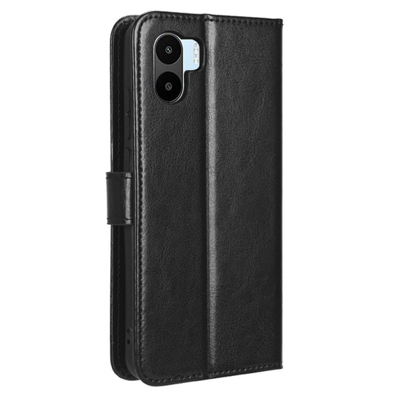 Etui z klapką do Xiaomi Redmi A1 4G / A2 4G, Crazy Horse Wallet, czarne