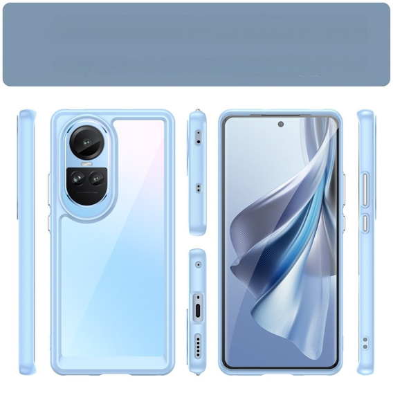 Etui do OPPO Reno 10 / 10 Pro, Fusion Hybrid, przezroczyste / niebieskie