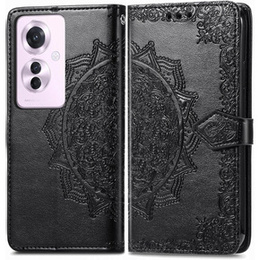 Etui z klapką do Oppo Reno 11F 5G, Mandala, czarne