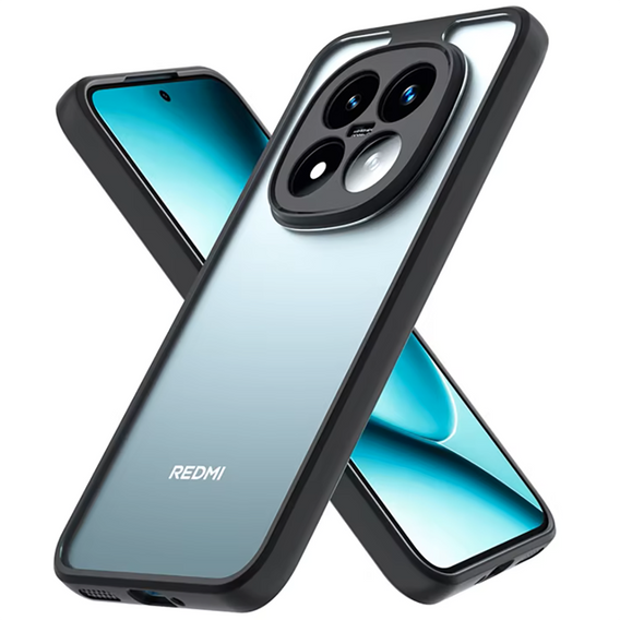 Etui do Xiaomi Redmi Note 15 Pro 5G, Fusion Hybrid, przezroczyste z czarną ramką