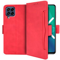 Etui z klapką do Samsung Galaxy M53 5G, Card Slot, czerwone