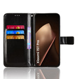 Etui z klapką do Xiaomi 15T Pro, Crazy Horse Wallet, czarne
