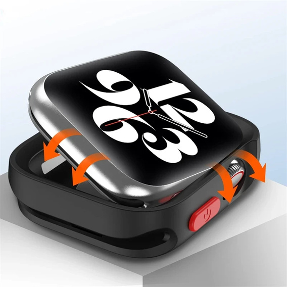 Etui Silikonowe do Apple Watch 7/8/9 41mm, matowe czarne