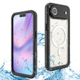 Etui Wodoodporne IP68 do iPhone Air, Redpepper, do MagSafe, przezroczyste z czarną ramką