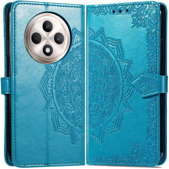 Etui z klapką do Oppo Reno 12FS / 12F, Mandala, niebieskie