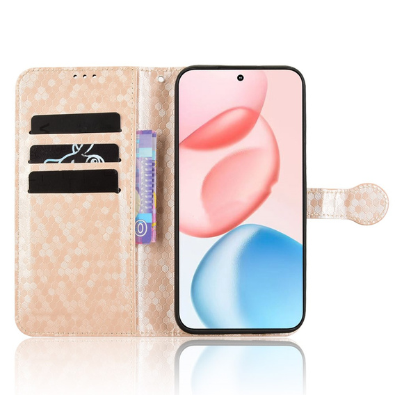 Etui z klapką do Honor 400 5G, Wallet Rhombus, różowe