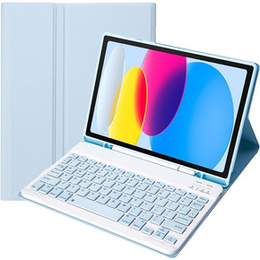 Etui z klawiaturą do iPad 11" 2025 A16 (11 gen.) / iPad 10.9" 2022 (10 gen.) z miejscem na Apple Pencil, niebieskie