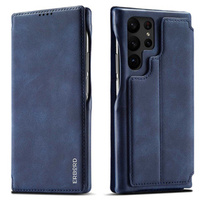 Etui z klapką do Samsung Galaxy S23 Ultra, ERBORD Retro, niebieskie