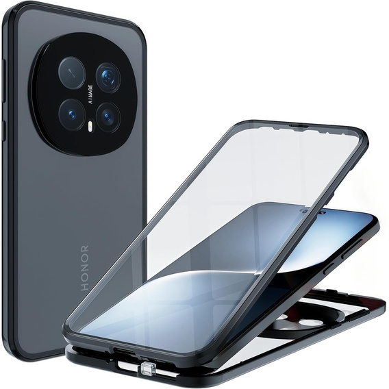 Etui do Honor Magic 8 Pro, Magnetic Dual Glass, czarne